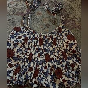 Anthropologie Tie Strap Peplum Top